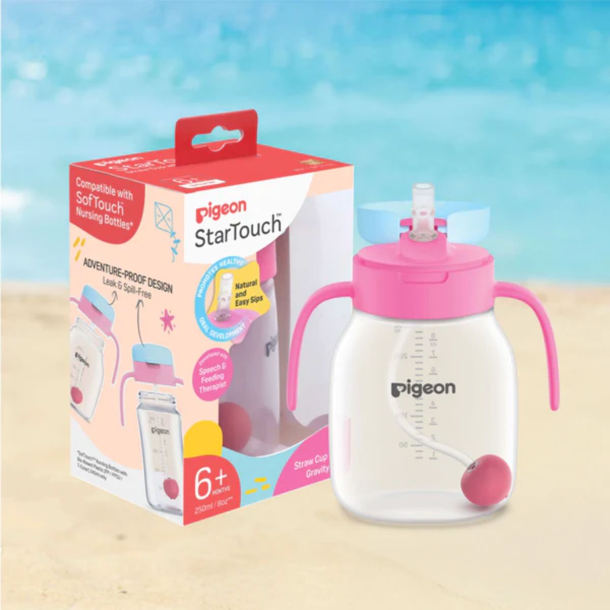 Pigeon StarTouch Straw Cup with Gravity Ball 250ml